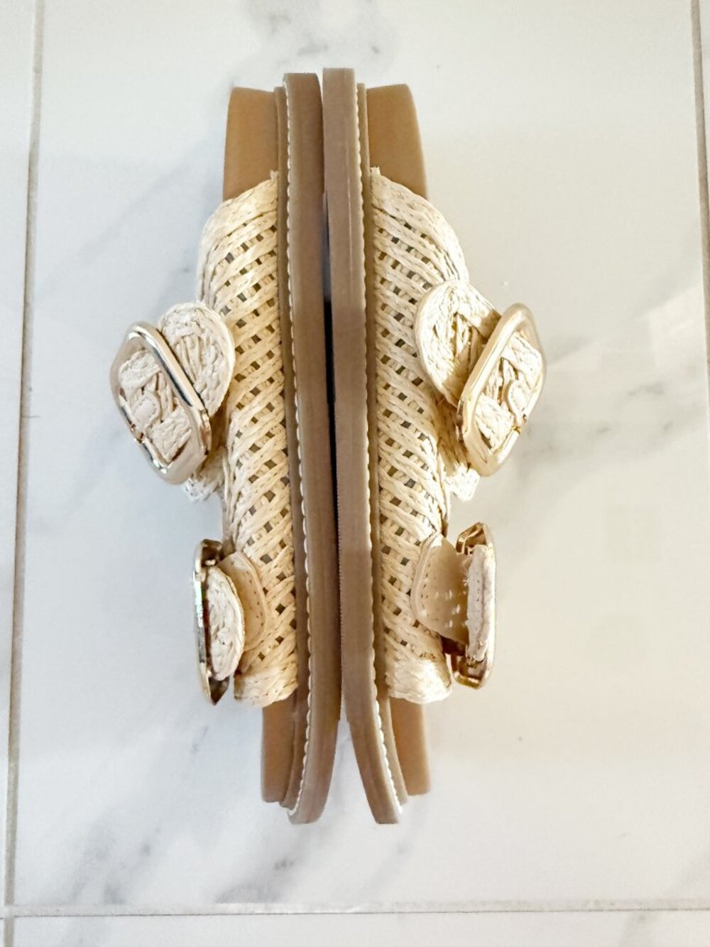 Universal Thread Natural SIZE 7 Collin Sandals Memory Foam Insole Raffia Straw - Picture 9 of 11